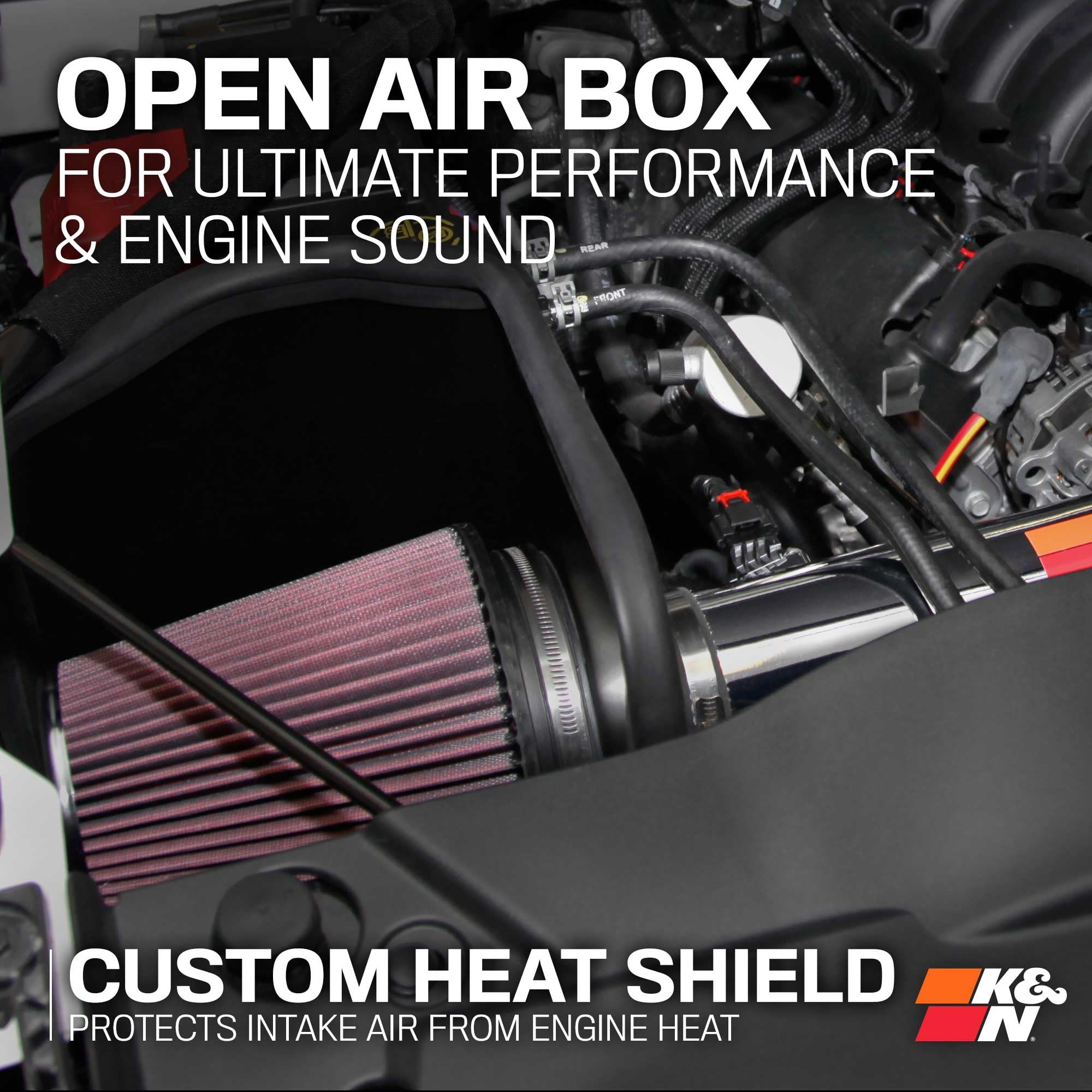 Cold Air Intake System K&N: High-Flow Air Filter, Increase Performance & Towing: Compatible with 2014-2020 Chevy/GMC/Cadillac Silverado 1500, Suburban, Tahoe, Sierra 1500, Yukon, Escalade, 77-3082KP