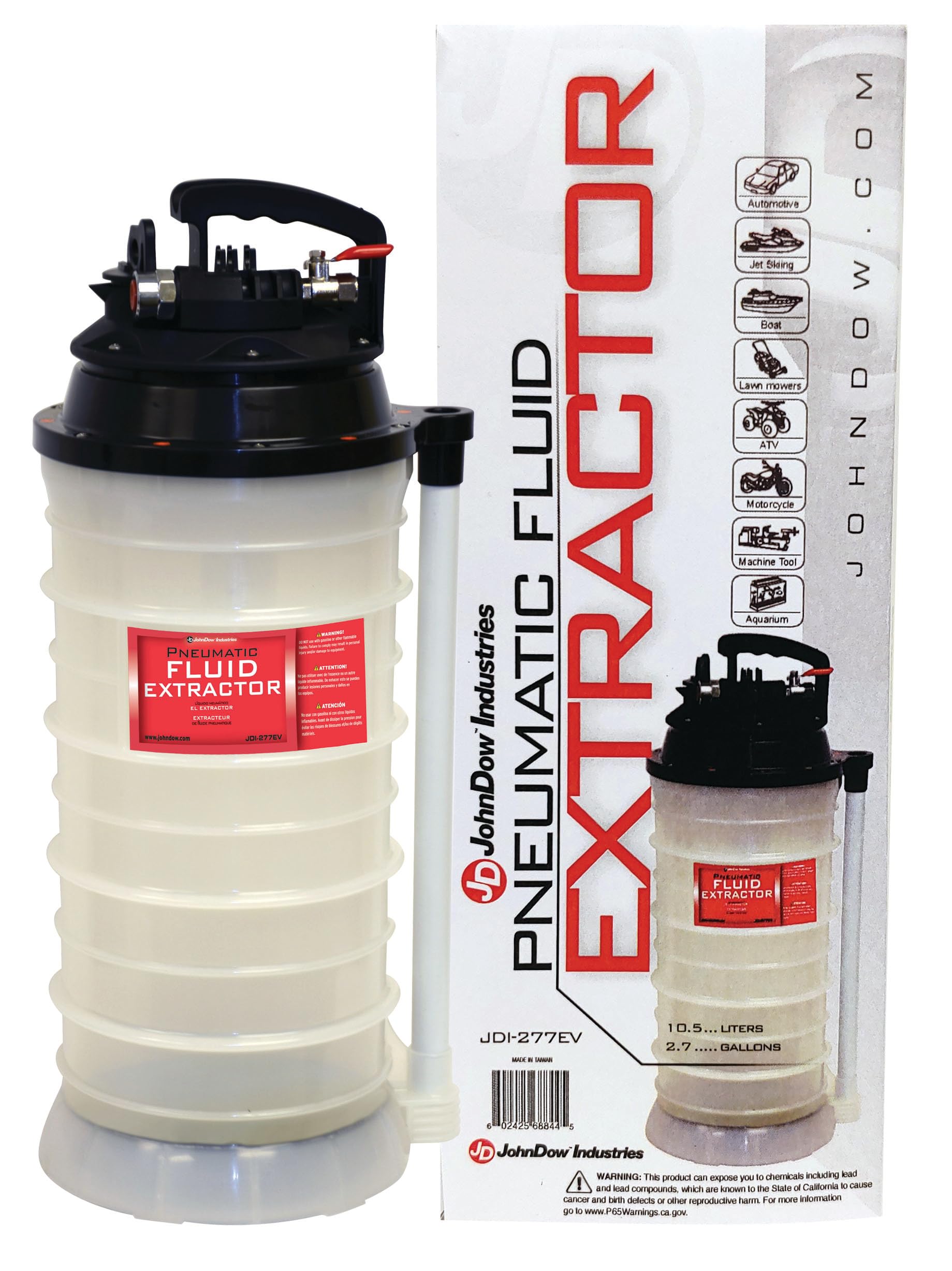 2.7 Gallon JohnDow Industries JDI-277EV Pneumatic Air Operated Fluid Evacuator/Extractor