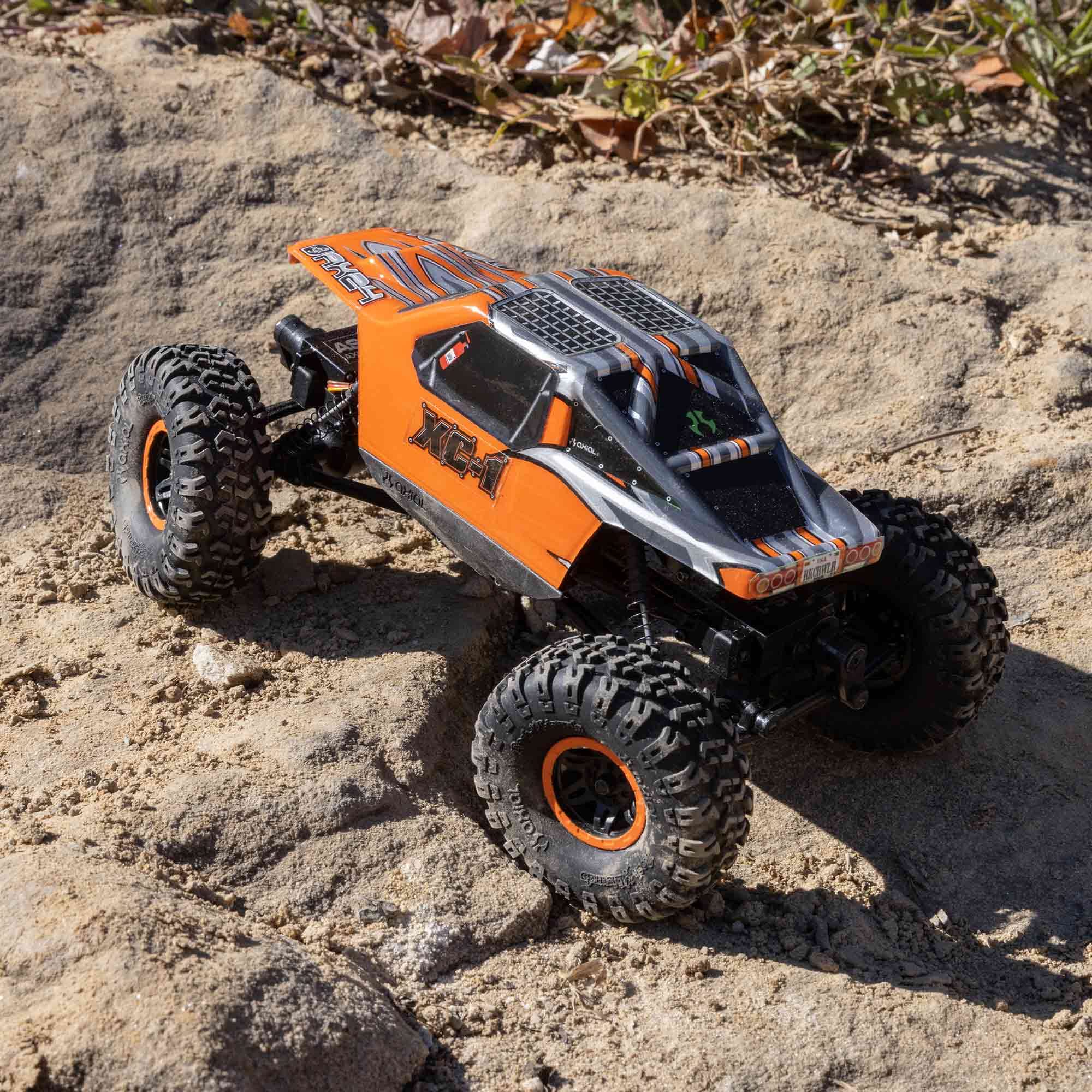 Axial 1/24 RC Truck AX24 XC-1 4WS Crawler Brushed RTR (Includes Everything Needed No Other purchases Required), Orange, AXI00003T2