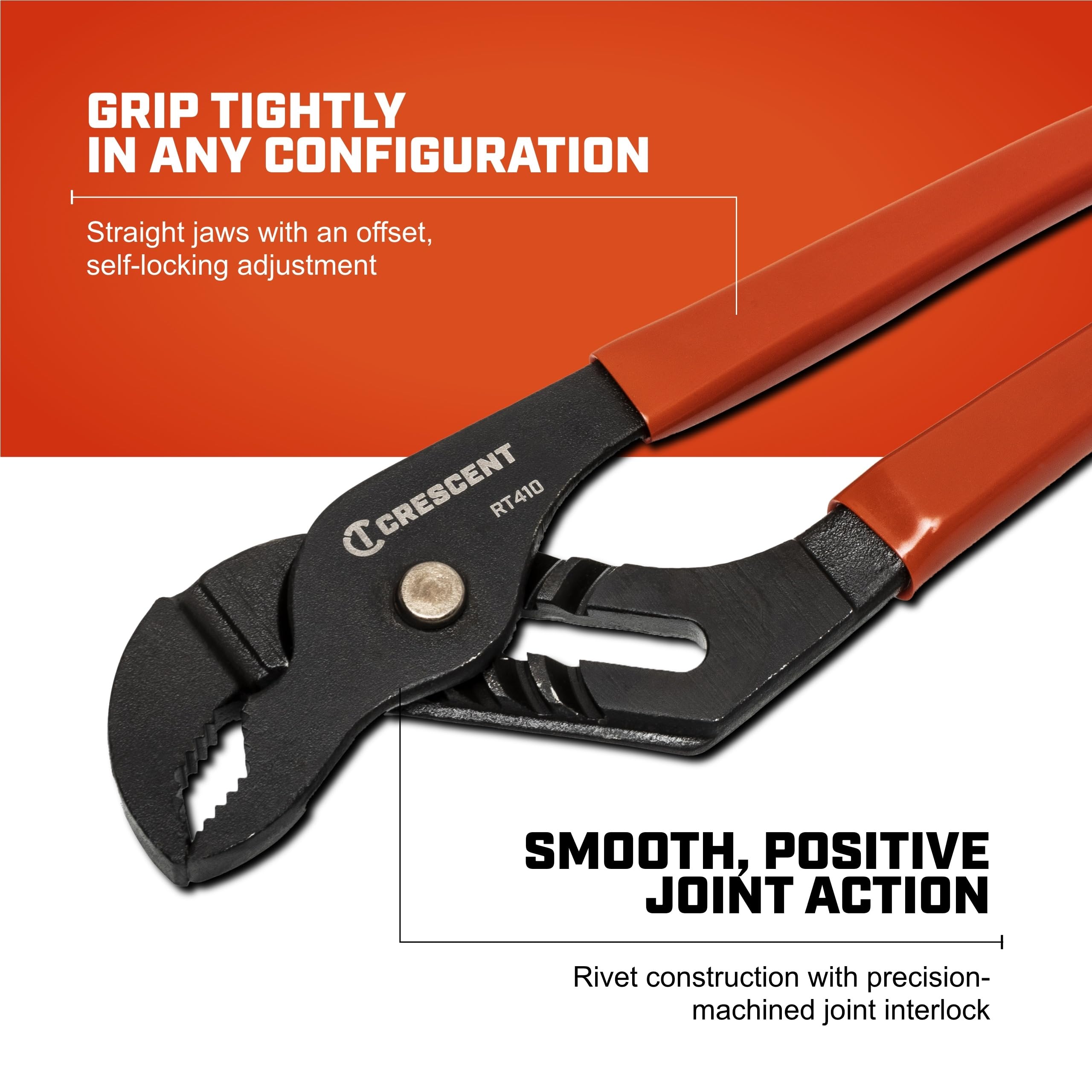 Crescent 10" Dipped Handle V-Jaw Tongue and Groove Pliers - RT410CVN-05