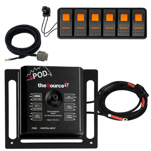 6 Circuit Controller SPOD SourceLT with Amber LED Switch Panel, Universal Fit (36-inch Battery Cable)