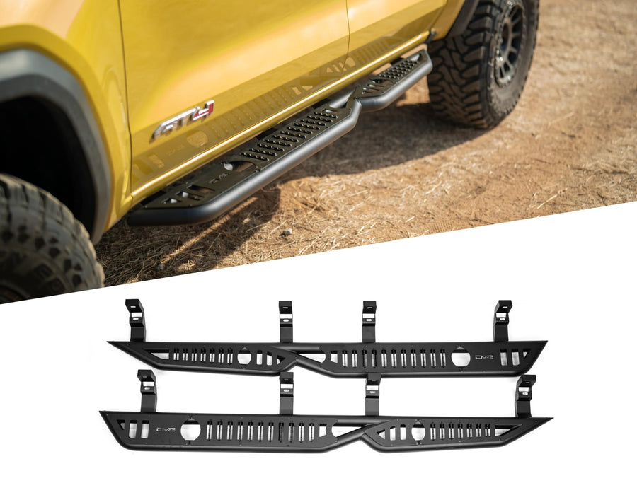 DV8 Offroad Side Steps OE Plus for 2023-2025 Chevy Colorado & GMC Canyon | Anti-Slip Design | Mounts to Body/Pinch Weld | Provides Protection from Light Trail Debris | Retains OEM Ground Clearance