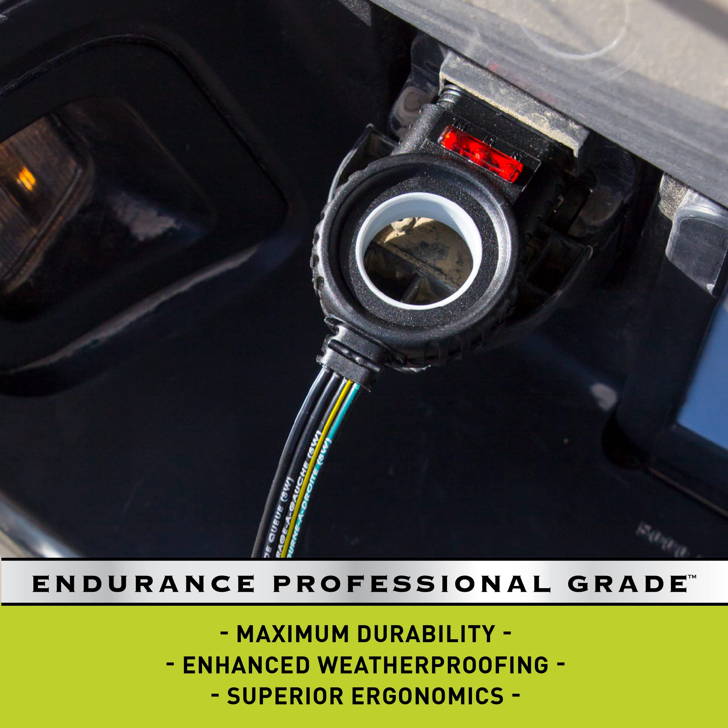 Hopkins 48148 Towing Solutions Endurance Easy-Pull 12 4 Flat Extension Trailer Connector, Black