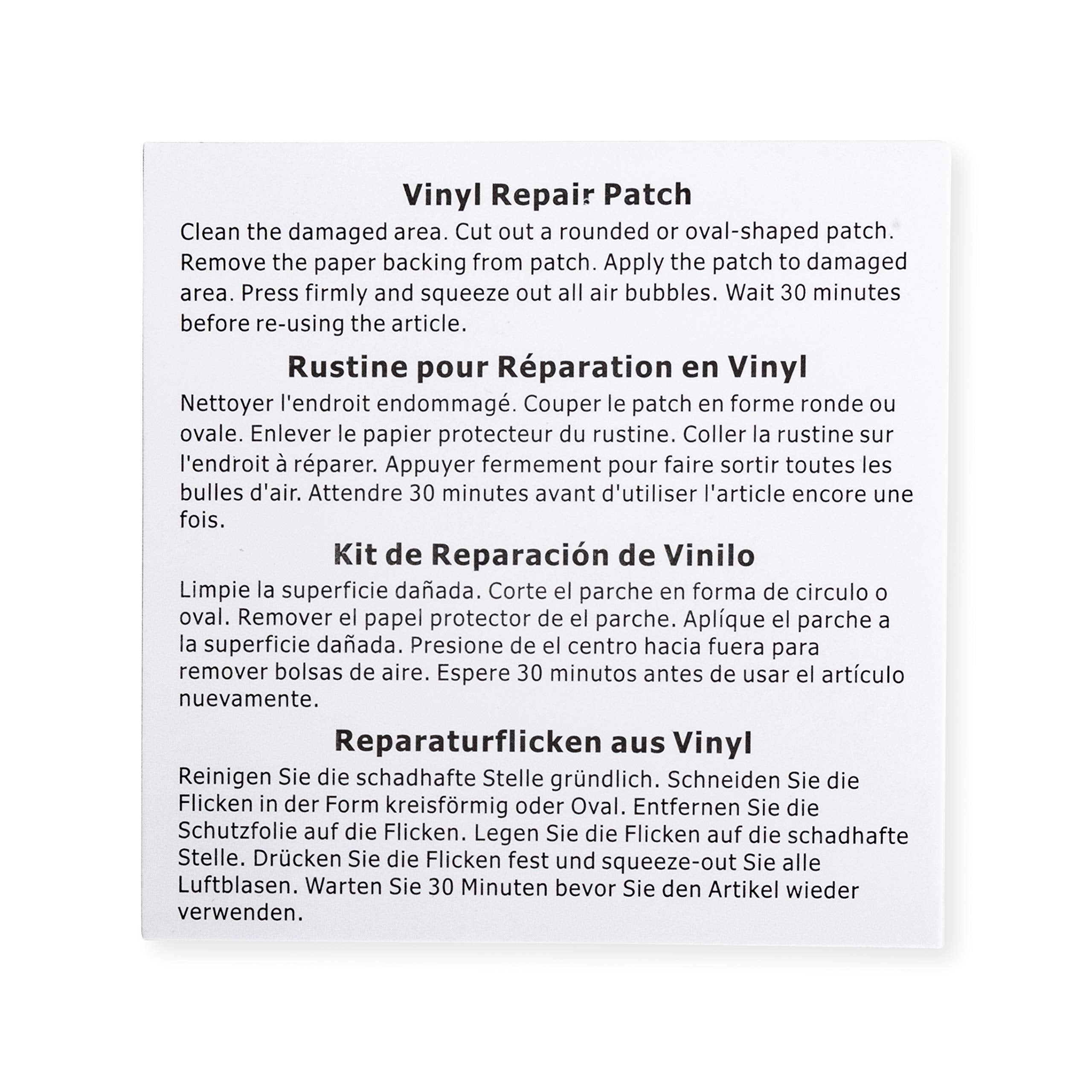Vinyl Air Mattress Patches Camco | Repairs Inflatable Products | Easy to Apply | Measures 3"x3" | Includes a Pack of (10) Patches (51098)