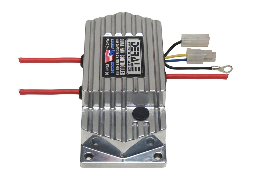 Derale High Amperage 16788 Dual Fan Controller Push In Probe, Black