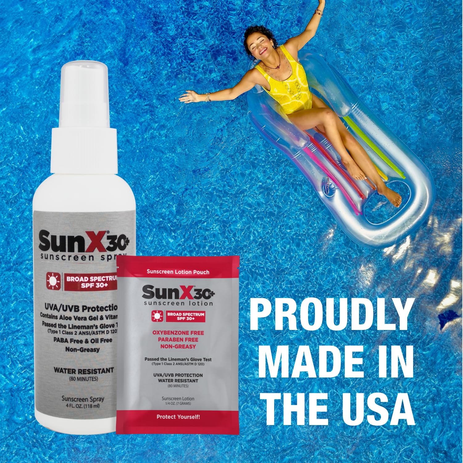 Sun X CoreTex 30+ SPF Sunscreen Spray Lotion - 4oz Pump Bottle of Paraben, Oxybenzone, Octinoxate, & Oil Free Sunscreen - No White Cast and Water Resistant Up to 80 Minutes