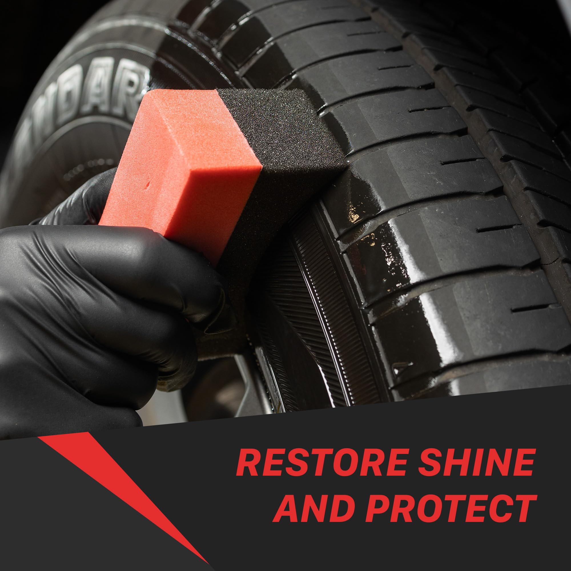 Tire Shine Maxshine 16oz | Acrylic Formula Tire Dressing with UV Protection | No-Sling, Dry-to-The-Touch Finish | Gloss Enhancer Nourishes Rubber & Protects Tires | Professional Car Detailing Supply