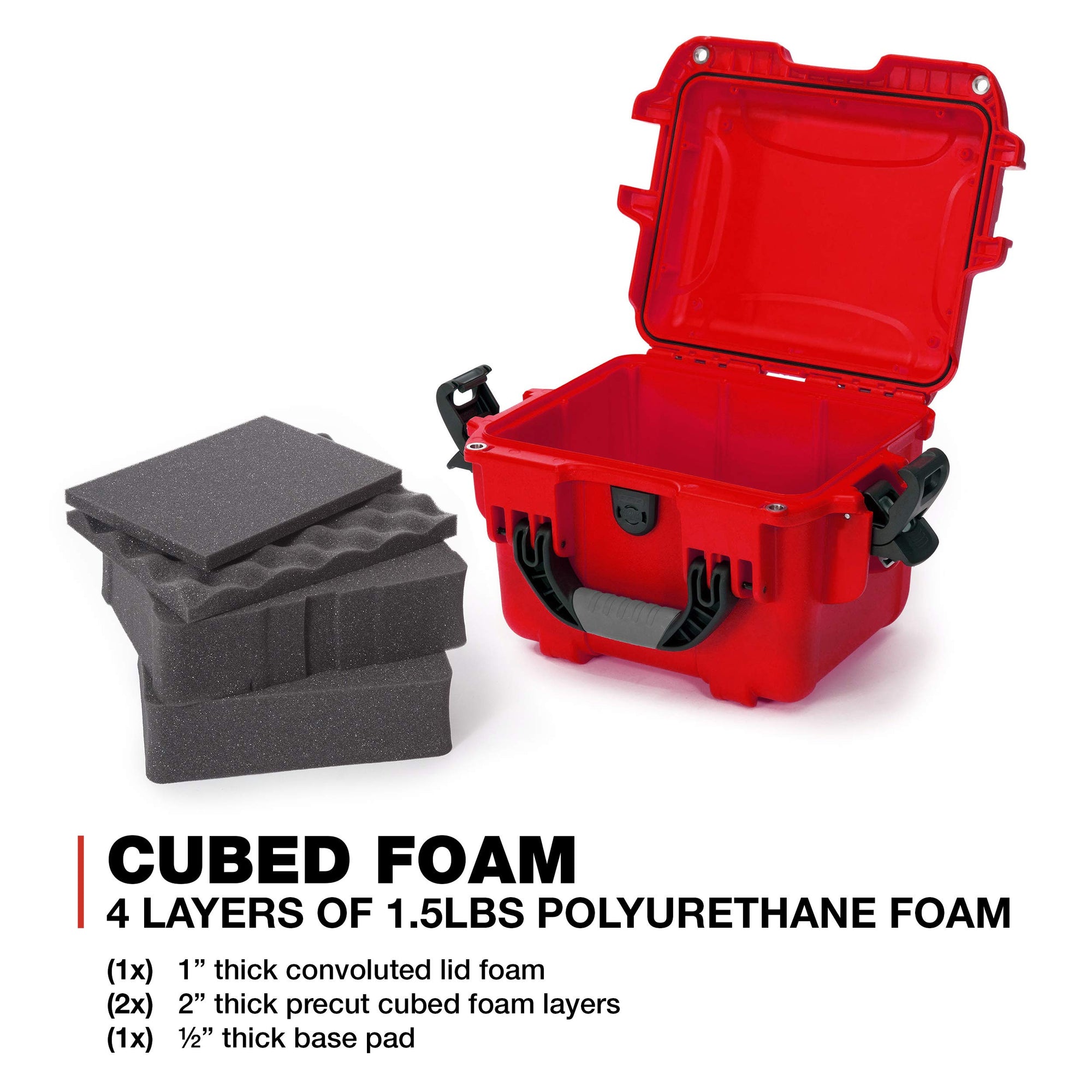 Waterproof Nanuk Hard Case 908 with Foam Insert - Red