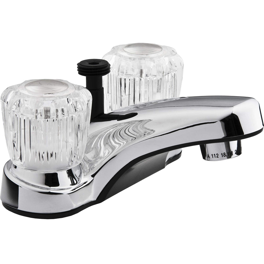 RV Bathroom Faucet Dura Faucet DF-PL720A-CP with Crystal Acrylic Knobs and Shower Hose Diverter (Chrome)