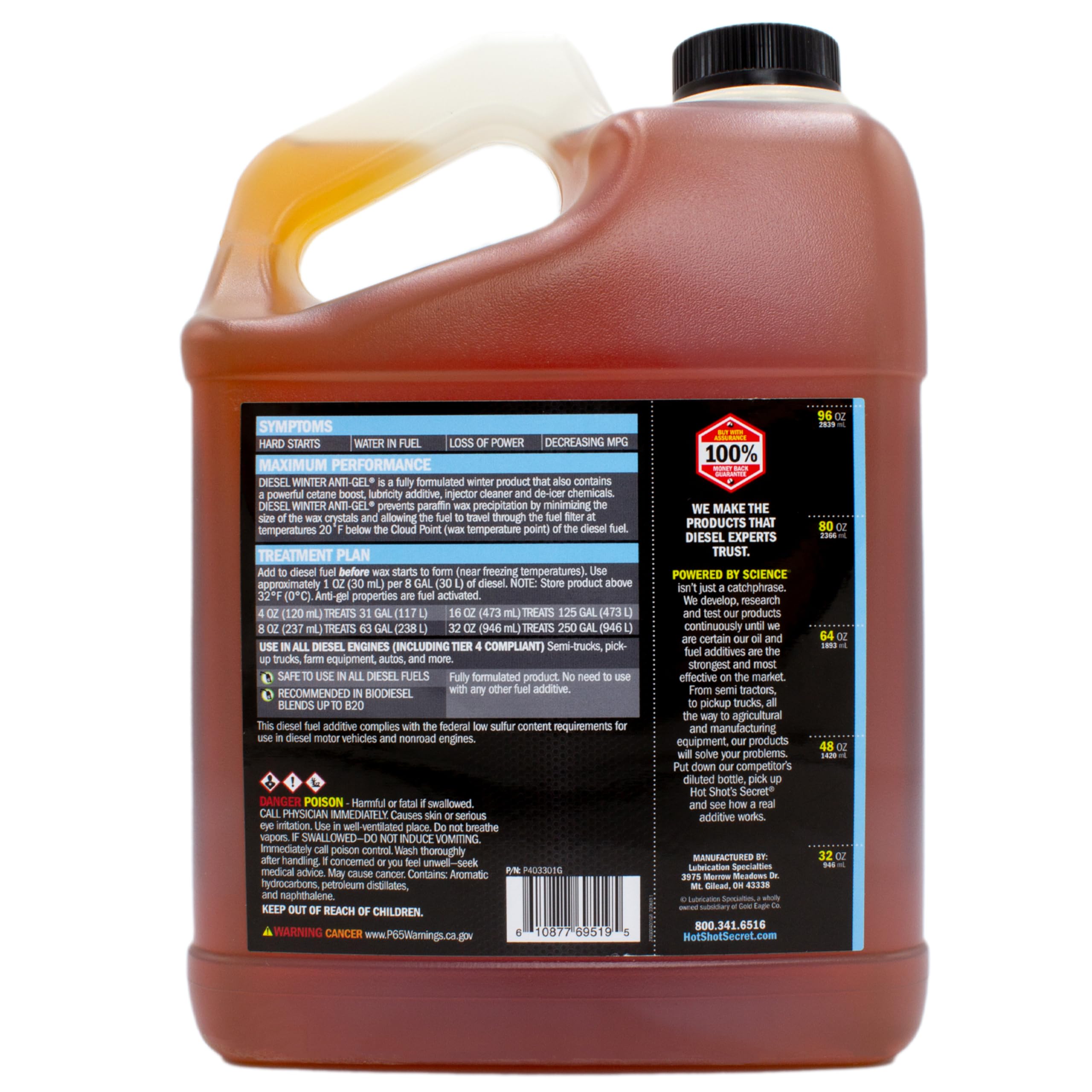 Diesel Winter Anti-Gel Hot Shot's Secret 1 Gallon, Amber (P403301G)