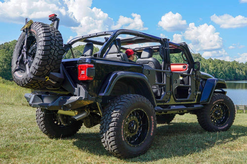 18-C Jeep Jl Fab Fours Rear Slant Back Tire Carrier