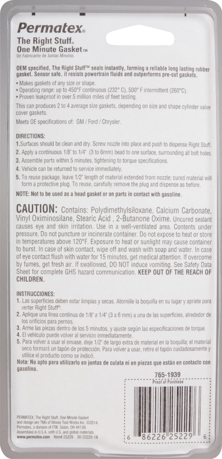 The Right Stuff Permatex 25229 1 Minute Black Gasket Maker, 3 oz.
