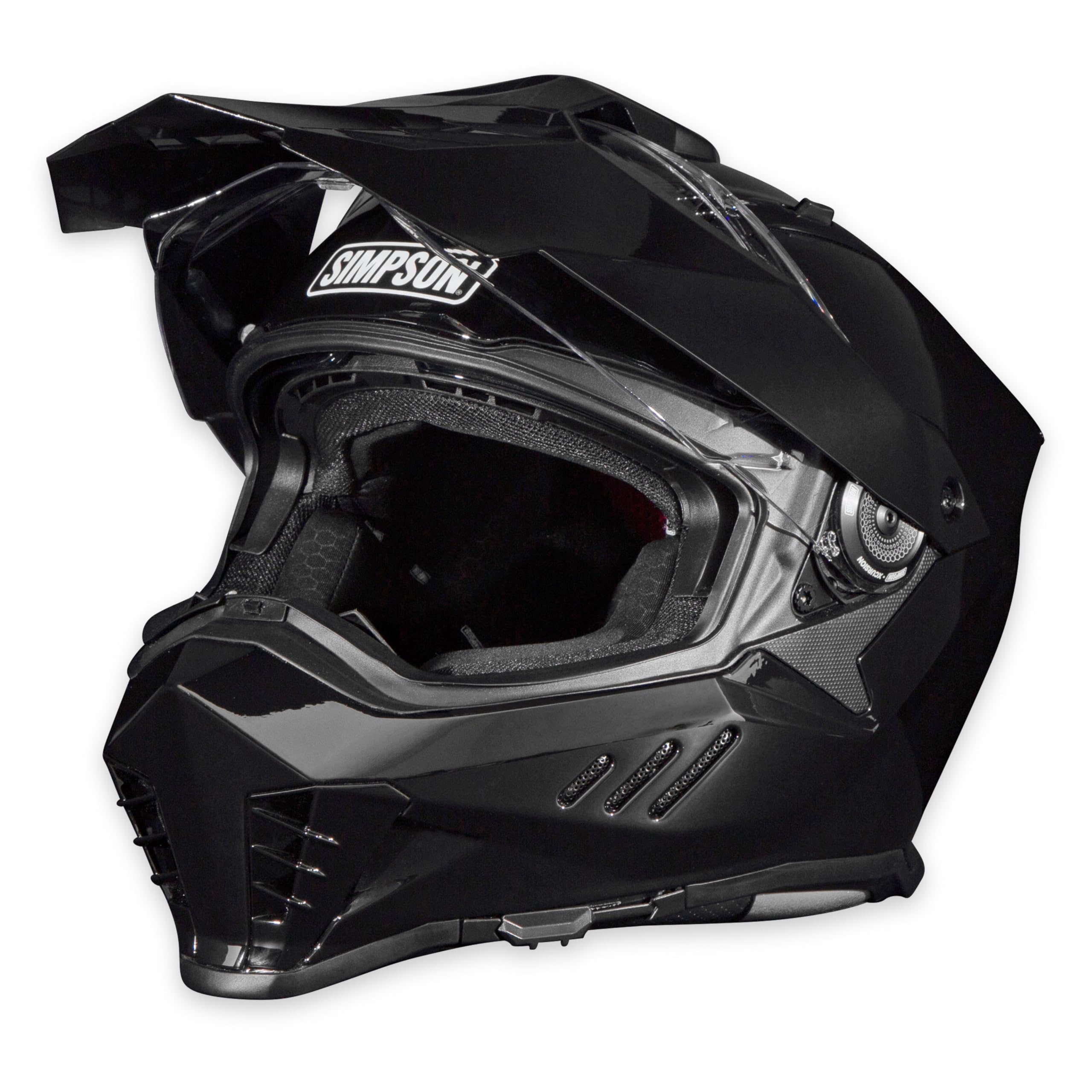 Simpson Motorcycle Xcursion Bandit Helmet - Black - 2XL | Off Road Dirt Bike UTV Motocross ATV | Full Face | Removable Peak | Clear Pinlock Anti-Fog Visor Shield | DOT ECE Certified (XB22X)