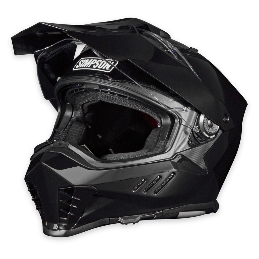 Simpson Motorcycle Xcursion Bandit Helmet - Black - XL | Off Road Dirt Bike UTV Motocross ATV | Full Face | Removable Peak | Clear Pinlock Anti-Fog Visor Shield | DOT ECE Certified (XB2XL)