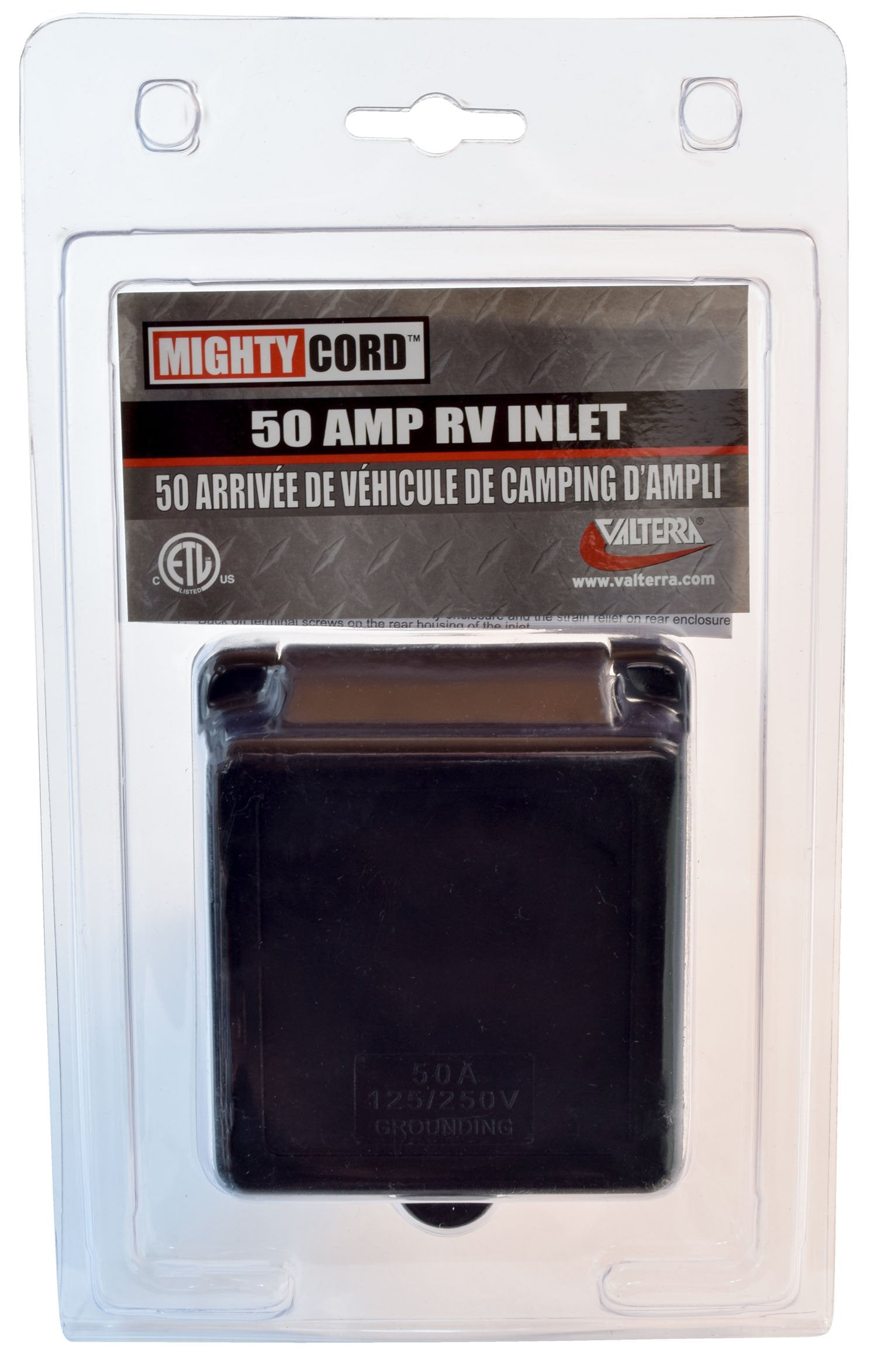 50 Amp Valterra A10-50INBKVP Power Inlet - Black