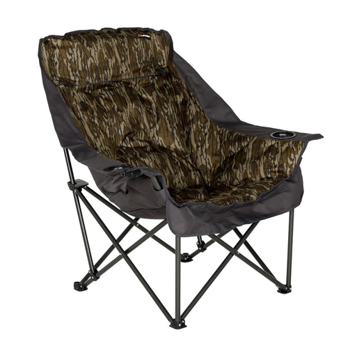 Lippert Big Bear Mossy Oak Original Bottomland Camo Padded Camping Chair with 400-lb. Weight Capacity, Durable Mesh Fabrics, Dual Cupholders, Wine Glass Holder, Carrying Bag - 2023053730