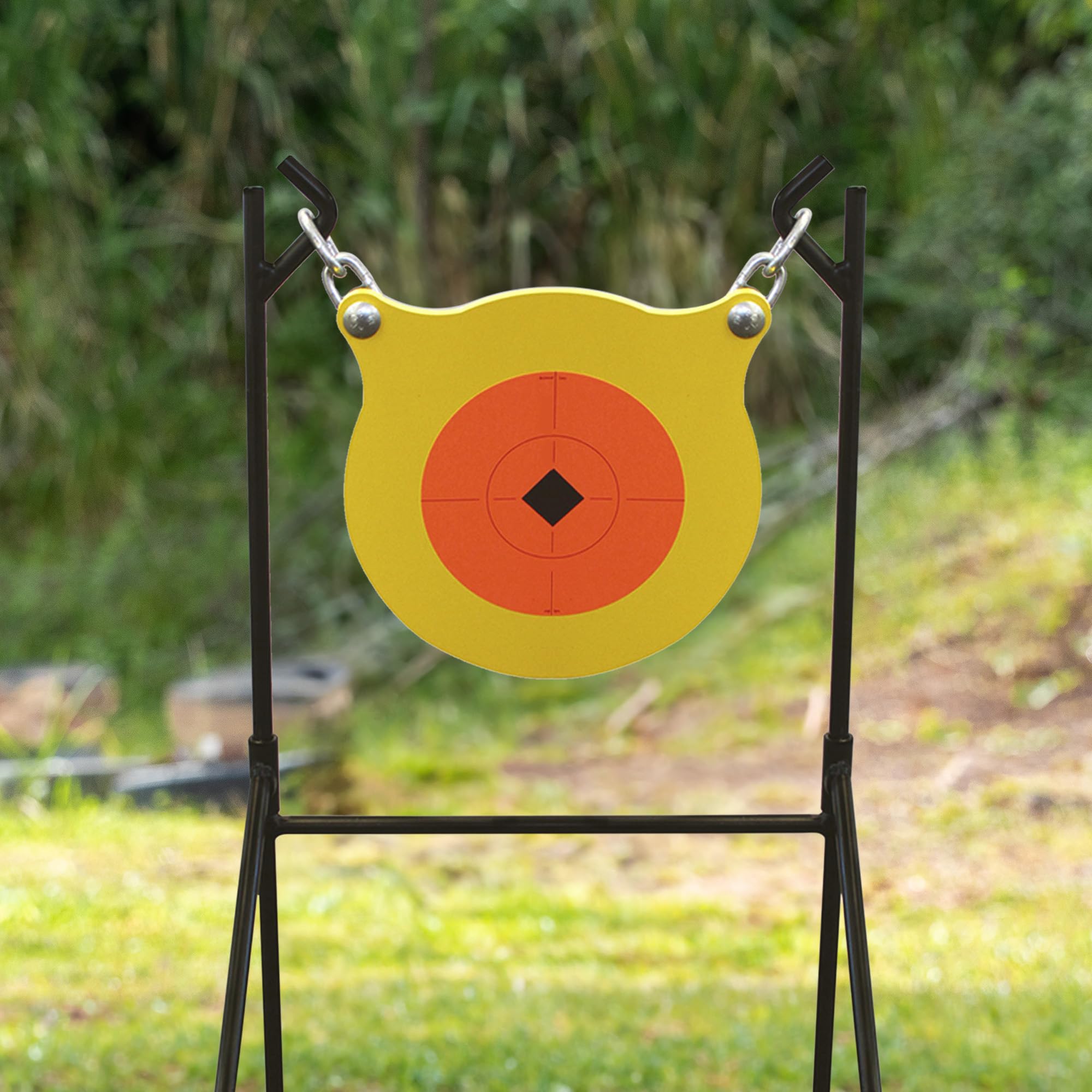 Birchwood Casey Boomslang World of Targets AR500 Steel Durable 0.5" Thick 9.5" Diameter Shooting Gong Target with Stand & Hanging Hardware