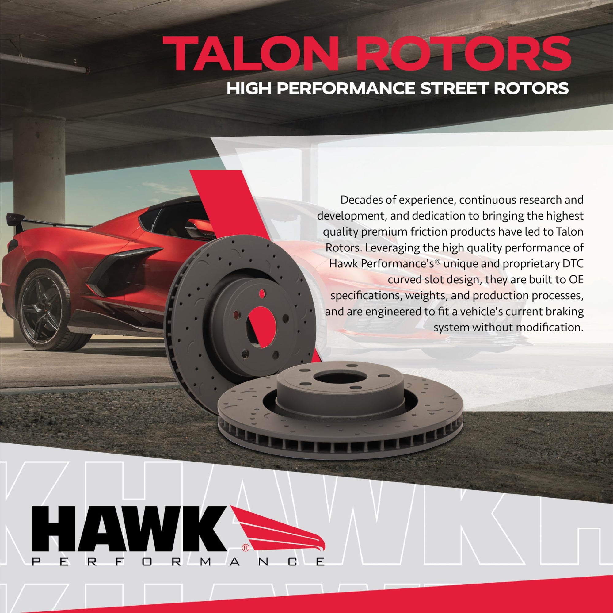 Hawk Performance Cross-Drilled and Slotted HTC4267 Talon Rotors