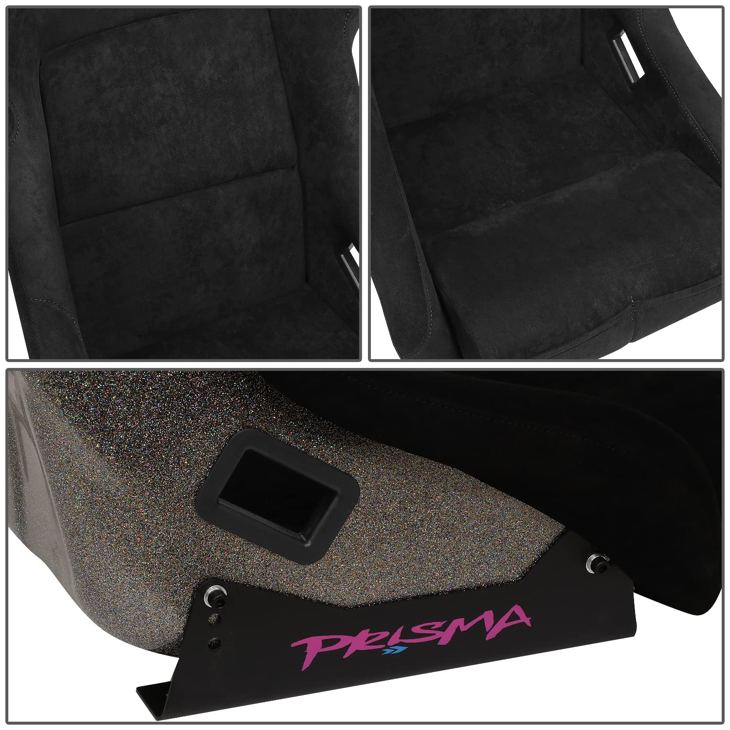 NRG Innovations Universal NRG-FRP-302BK-ULTRA Fixed Back Bucket Racing Seat for 5-Point Harnesses, Size L, Black Seat Cover,24" W X 35" H X 18" D