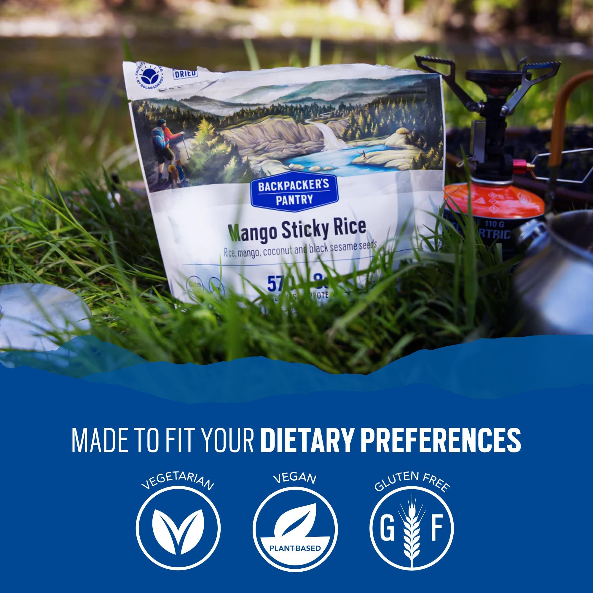 Mango Sticky Rice - Backpacker's Pantry Freeze Dried Camping & Backpacking Food - Emergency Food - 8 Grams of Protein, Vegan, Gluten-Free - 1 Count
