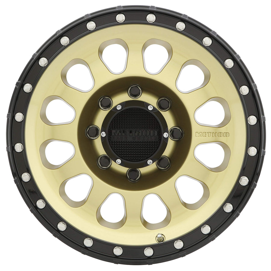 Method Race Wheels 17x8.5" Gold/Black Street Loc 8x6.5", 25mm offset 5.8" Backspace, MR31578580125