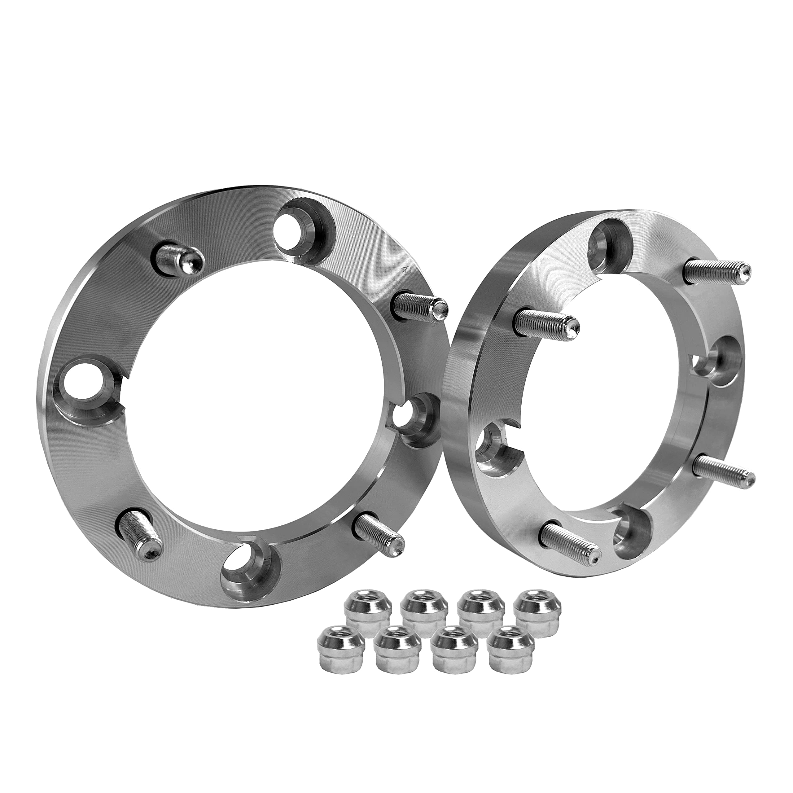 Front/Rear Rugged Wheel Spacer for (2013-22) Polaris RZR/Ranger/Wildcat/General, Made up of Aluminum Alloy, in Machine Pressed High Tensile Studs, Bolt Pattern:4x156 mm;Thread:M12x1.5;Thickness:1”