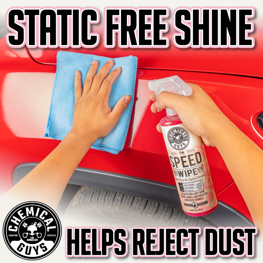 Chemical Guys Speed Wipe Quick Detailer - Streak-Free Shine, High Gloss, Detail Spray for Cars, Trucks, Motorcycles, RVs, and More, Safe on Paint, Glass, Wheels, and Trim, Cherry Scent, 128 fl oz