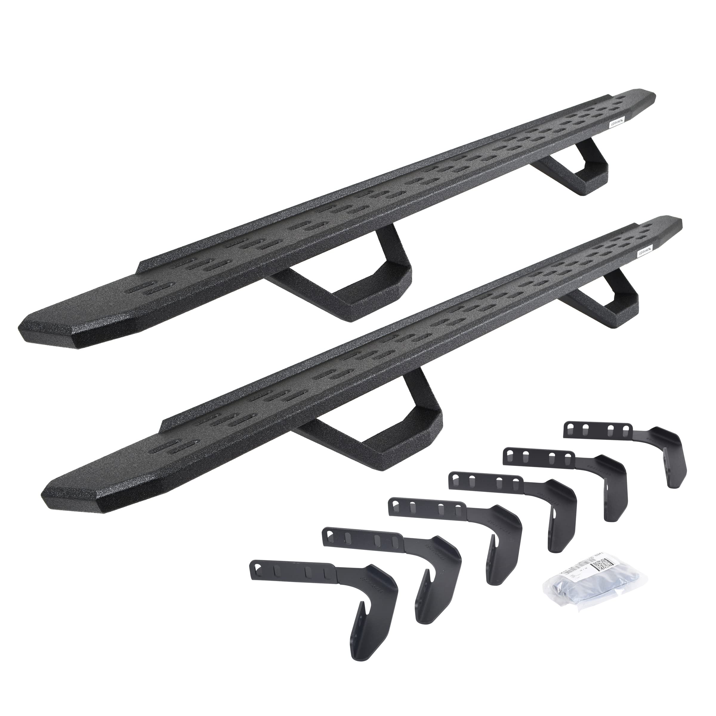 Go Rhino Running Boards RB30, Brackets, & 2 Pair of Drop Steps | Galvanized Steel, Protective Bedliner Coating | 6961808720T | Fits 1999-2016 Ford F-250, F-350 Super Duty Crew Cab Pickup