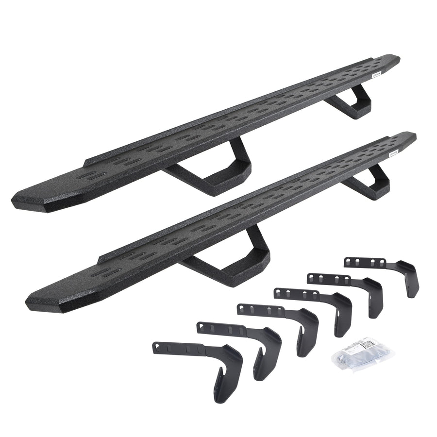 Go Rhino Running Boards RB30, Brackets, & 2 Pair of Drop Steps | Galvanized Steel, Protective Bedliner Coating | 6961808720T | Fits 1999-2016 Ford F-250, F-350 Super Duty Crew Cab Pickup