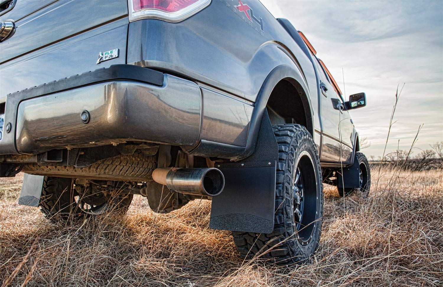 Mud Flaps Husky Liners - Kick Back Mud Flaps Front 12" Wide - Stainless Steel Top and Weight - Stainless Steel | 17098 | Fits 2009-2018 Dodge Ram 1500/2500/3500, 2019 DodgeRam 1500 2 Pcs
