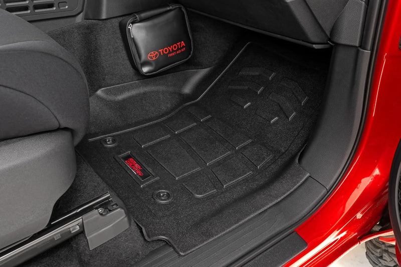 Sure-Fit Rough Country All Weather Floor Mats for Toyota Tacoma TRD Pro (2024-2025) Double Cab - Non-Slip, Waterproof Flexible Floor Mat, Front & Rear Set