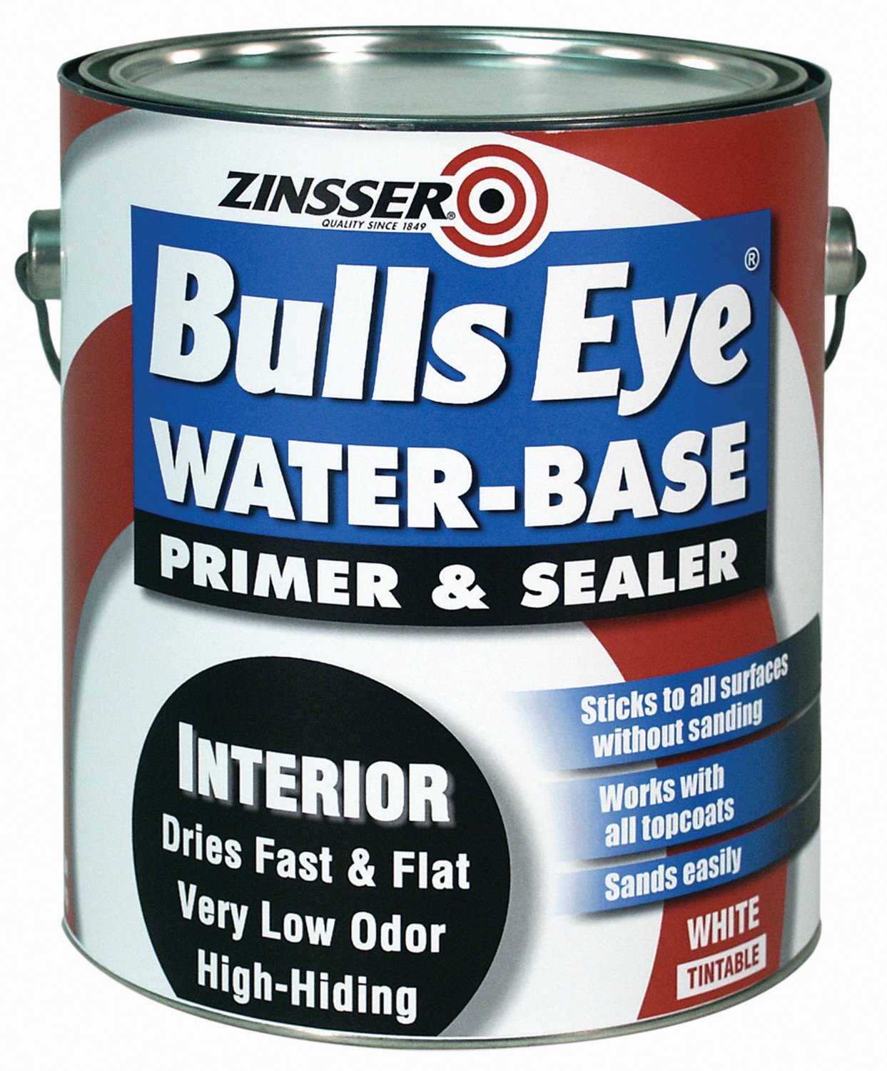 Zinsser Bulls Eye 150731 Water Based Primer-Sealer & Stain Killer Water Based Interior Flat Tintable 1 Gallon