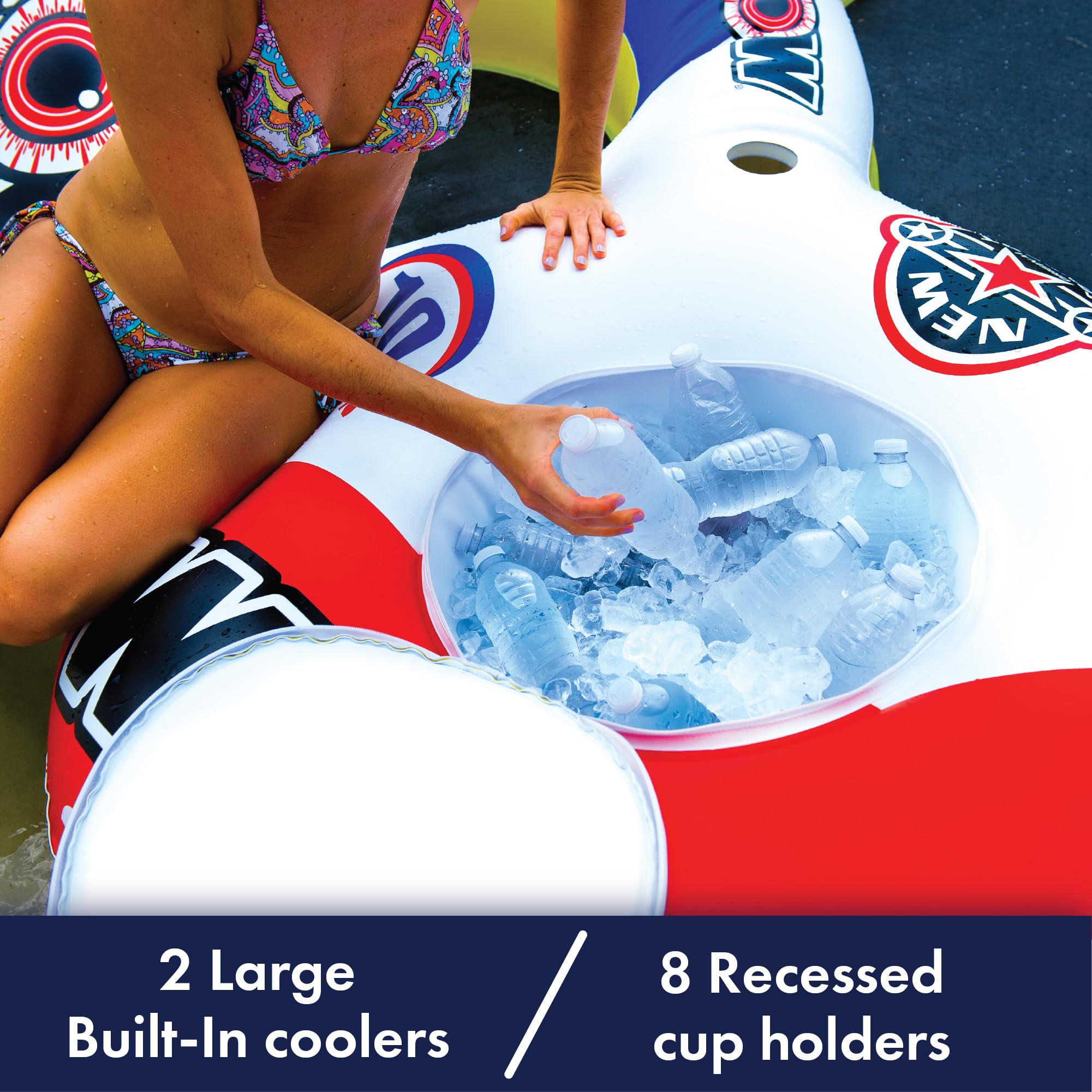 WOW Sports - Inflatable Floating Island Tube A Rama For Up To 10 people - Water Raft Tube For Adults