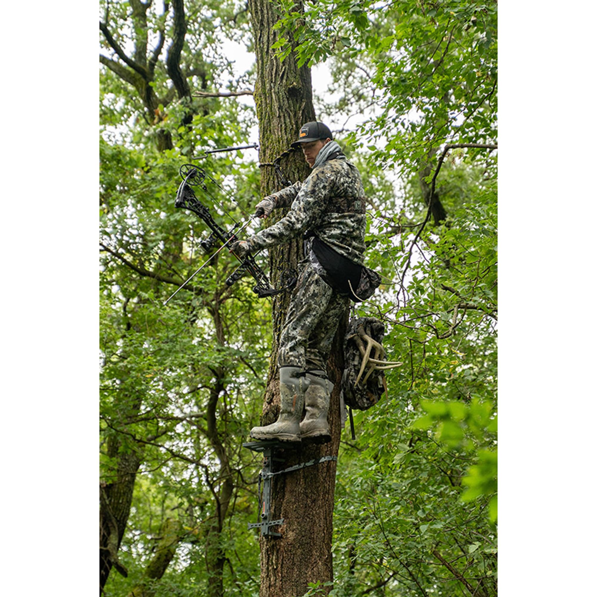 Hawk Lightweight Tree Stand, Small Platform Hunting Gear Mounts to Helium Sticks, Foot Rest for Mobile Hunters, Quiet Step, 10 x 6 Inch