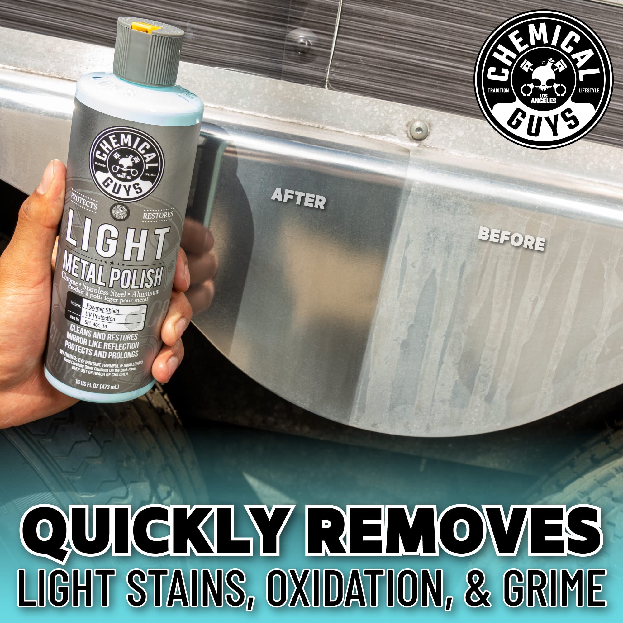 Chemical Guys Light Metal Polish SPI_404_16 (Works on Chrome, Stainless Steel, Aluminum & More), 16 fl oz