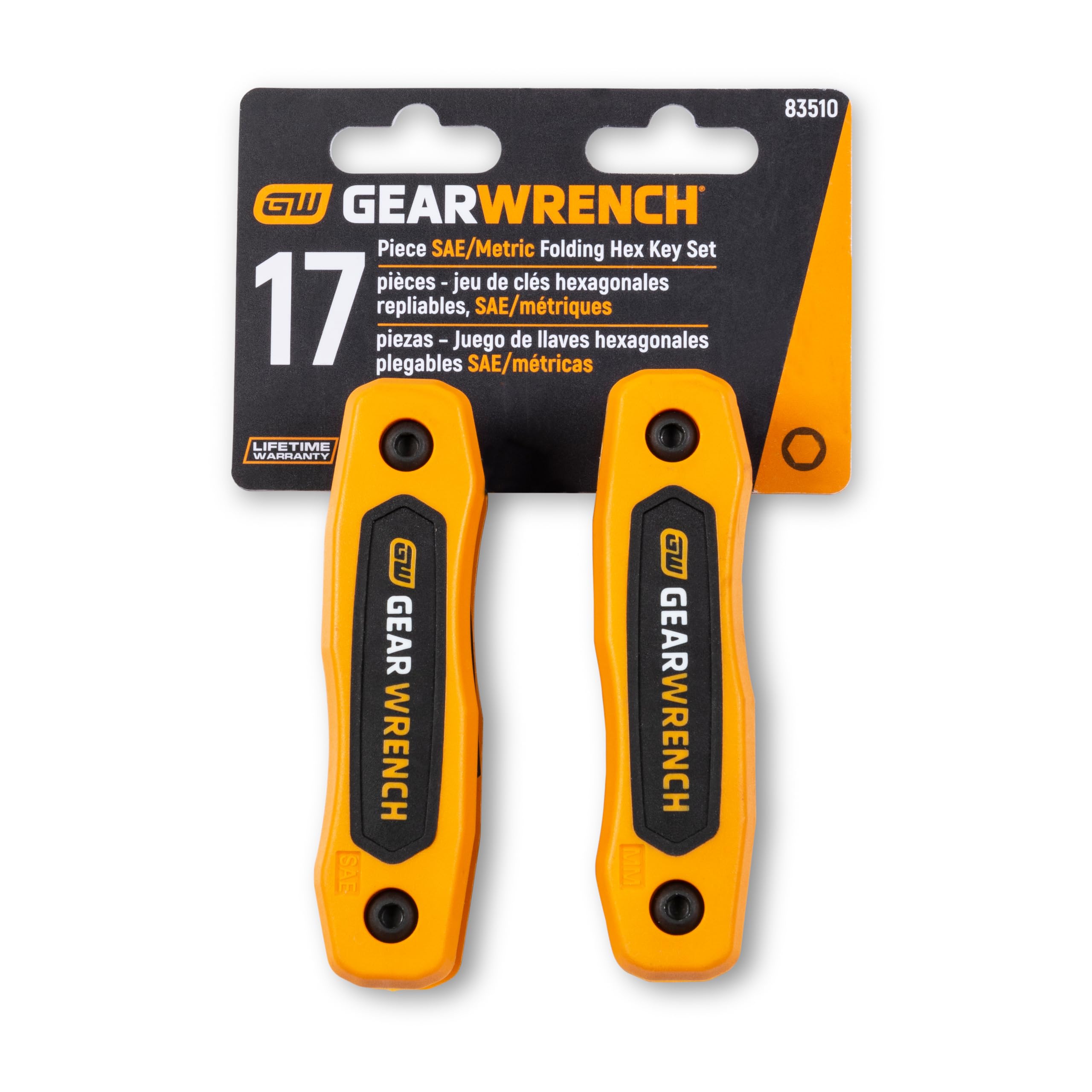 17 Piece GEARWRENCH SAE/Metric Folding Hex Key Set - 83510
