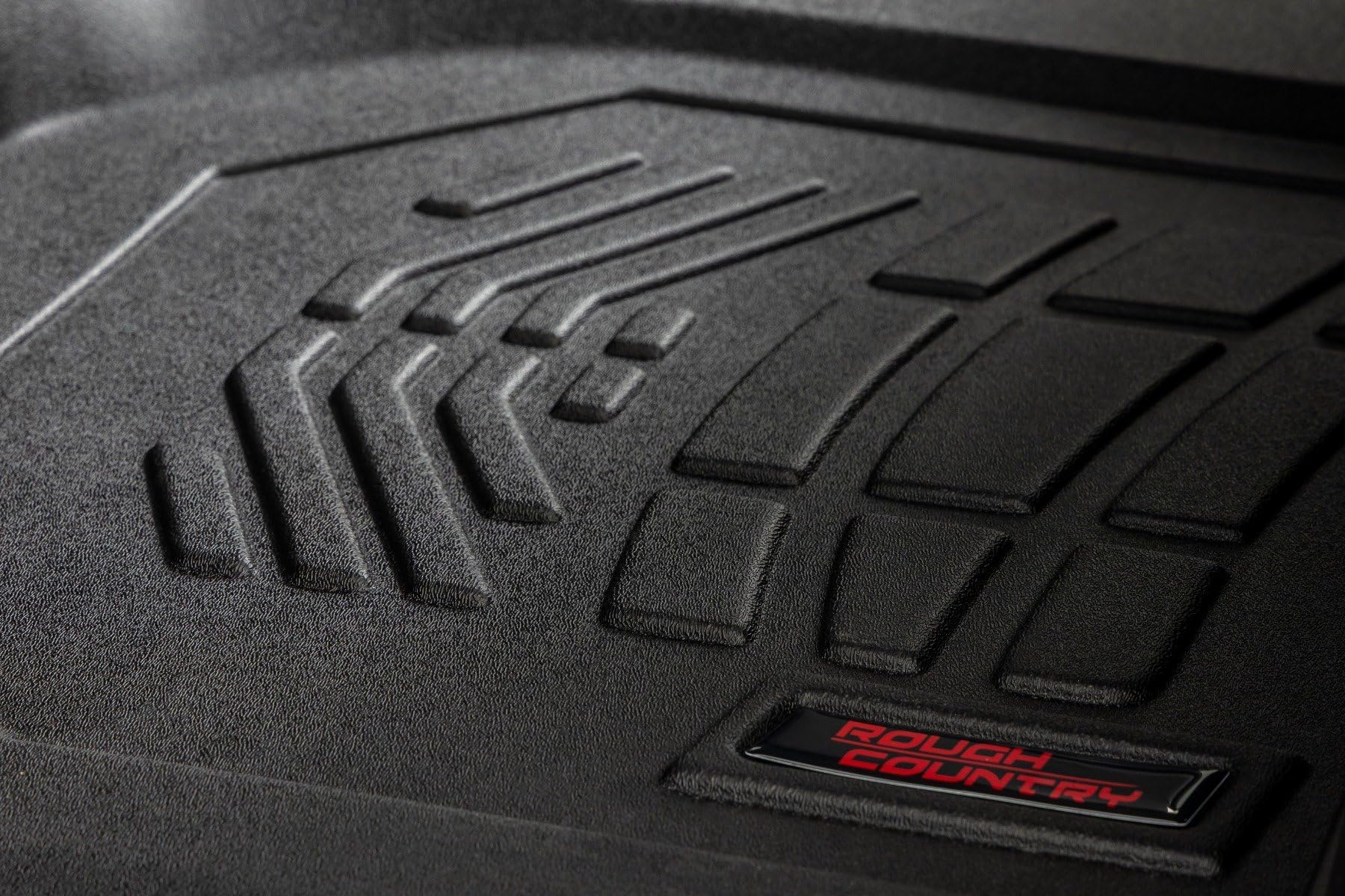 Sure-Fit Rough Country Front Floor Mat for Chevy Silverado & GMC Sierra 1500/2500HD/3500HD (2019-2025) Bench Seat - Waterproof, Non-Slip Flexible First Row Floor Mat