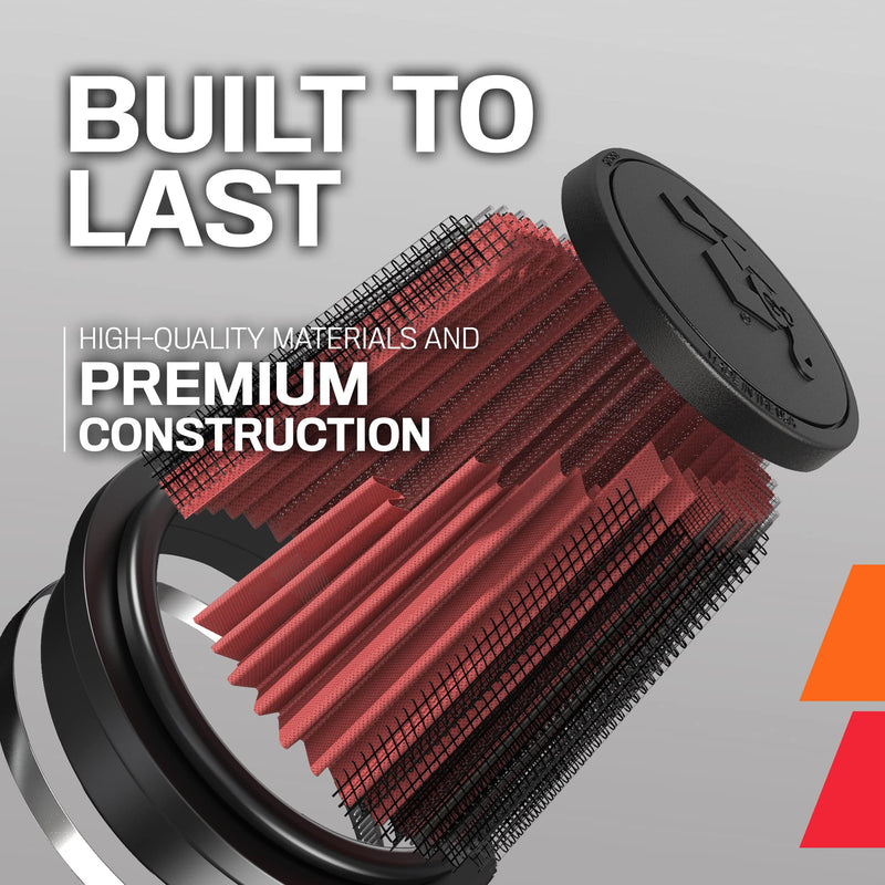 K&N Clamp-On Universal Air Filter: High Performance, Premium, Washable, Replacement Filter: Flange Diameter: 6 In, Filter Height: 8 In, Flange Length: 1 In, Shape: Reverse Conical, RF-10440XD