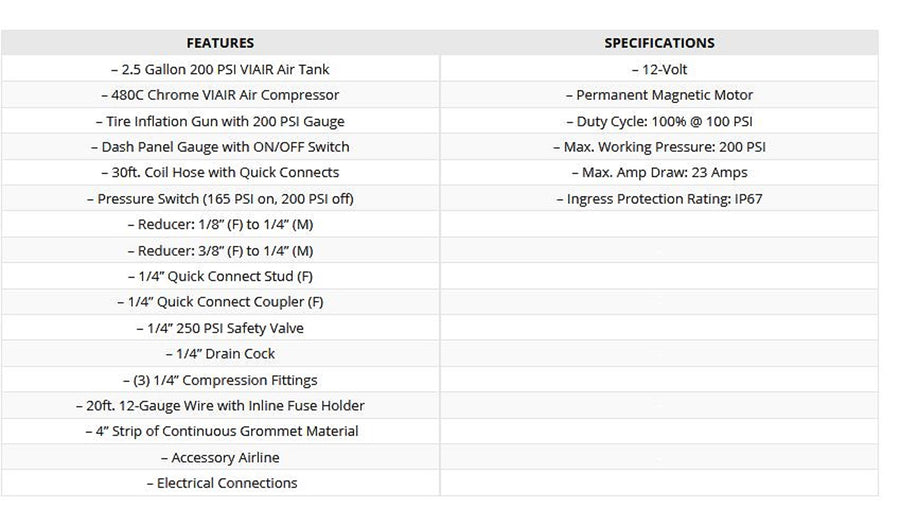 Ultra Duty Viair 20001 PSI Onboard Air System