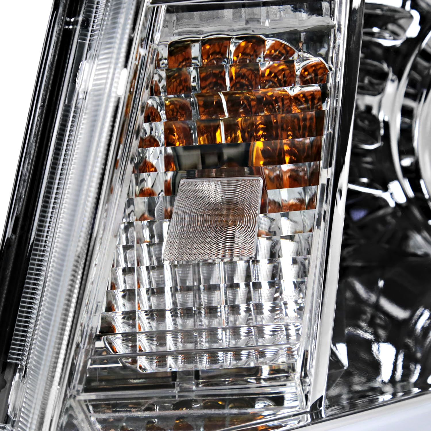 Chrome Projector Headlights Spec-D Tuning w/LED Tube Compatible with 2005-2011 Toyota Tacoma, Left + Right Pair Headlamps Assembly