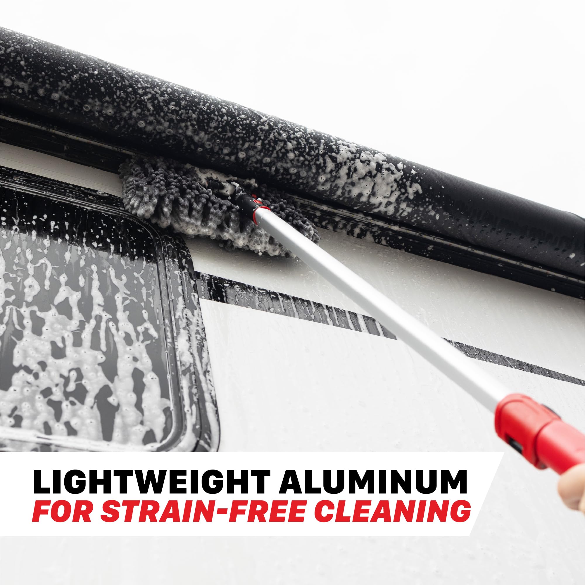 IncrediStick Maxshine Car Wash Stick | Extends to 4ft with Lightweight Aluminum Handle | Includes Microfiber & Chenille Covers | Secure Grip, Compact Design, Cleaning Tool for Cars, Trucks & RVs