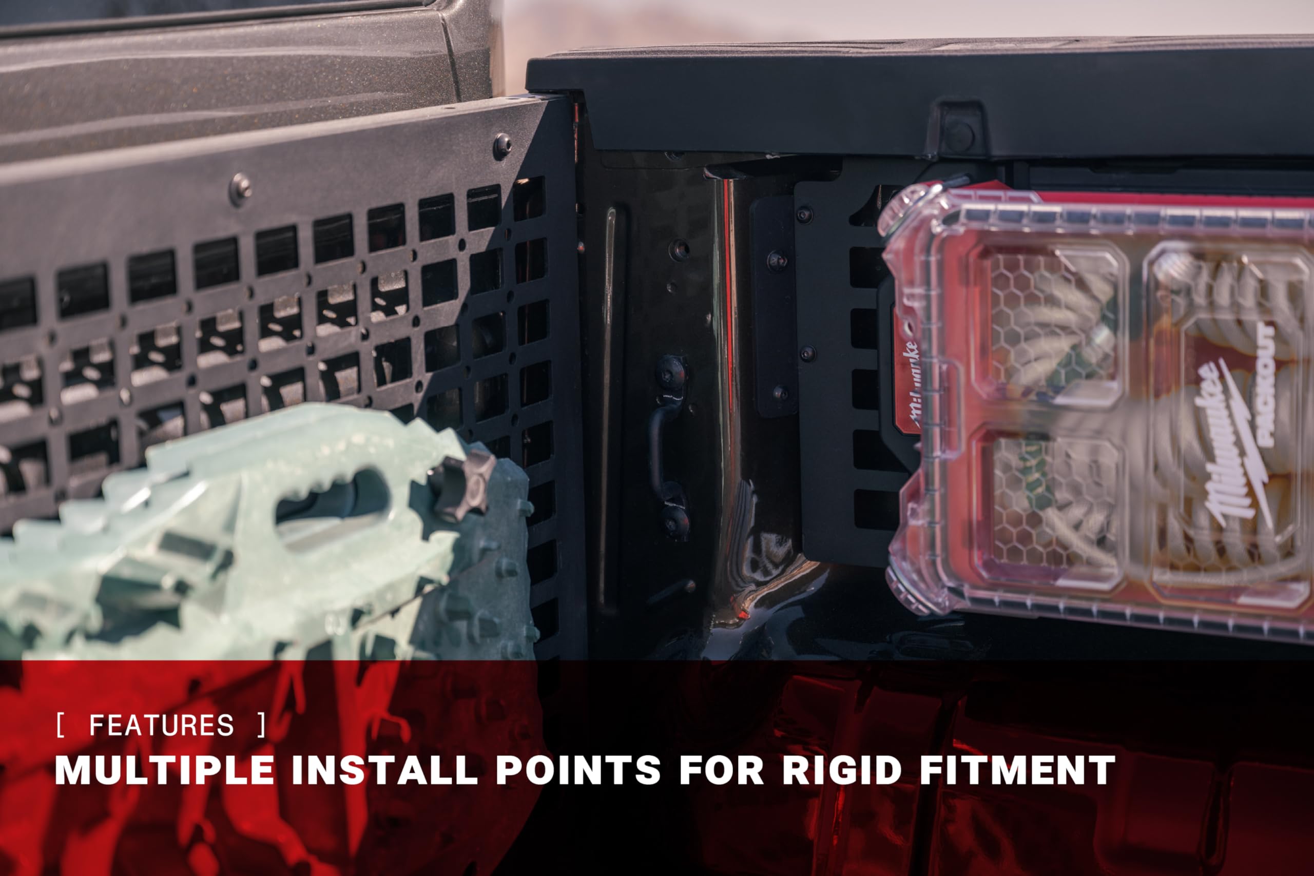 Offroad Bed Cab Molle Panels for 2024-2025 Ford Ranger Raptor ADD | Molle Design for Mounting Tools, Recovery Gear, & Off-Road Supplies | Rigid Fitment | Powder Coated Finish | Steel | Made in the USA