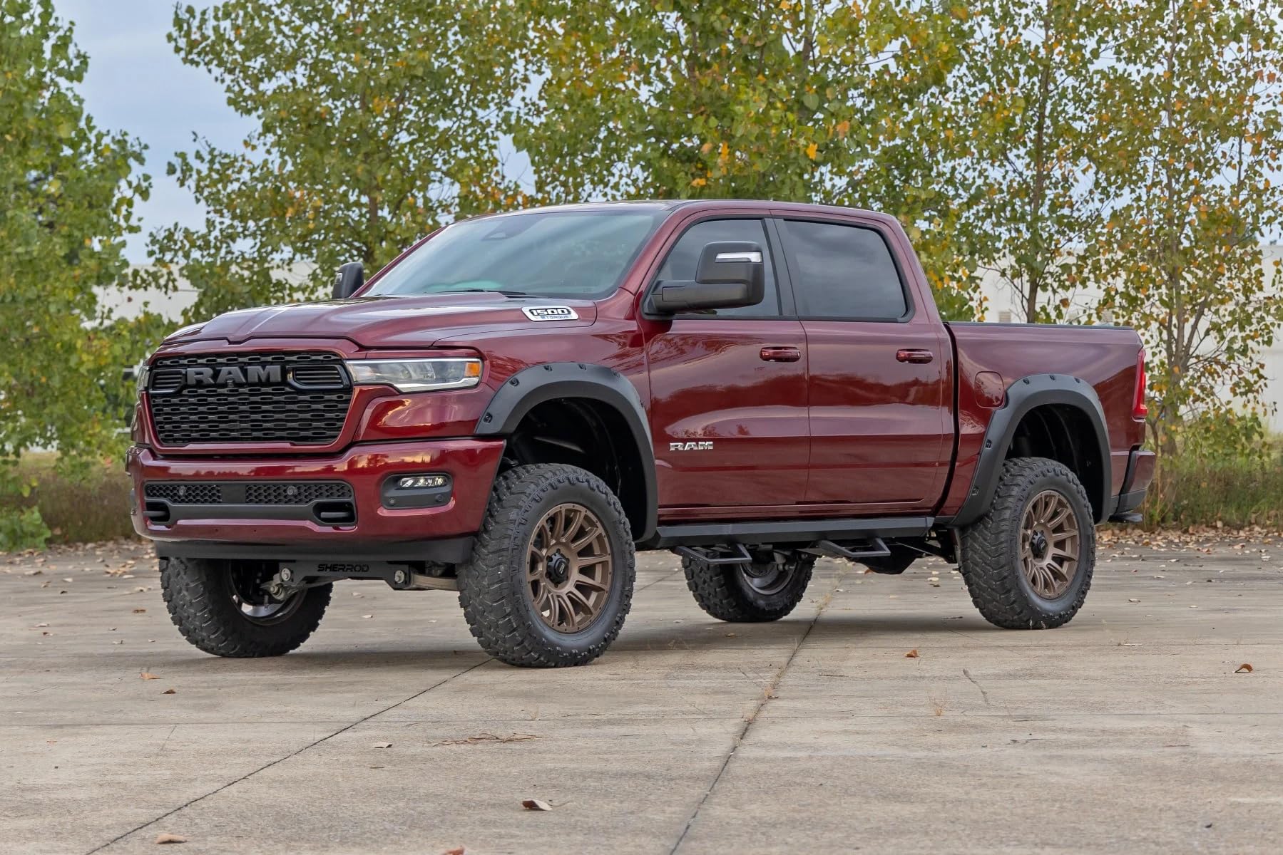 Pocket Fender Flares Rough Country for Ram 1500 (2025-2026) - Bolt-on Rivet Style Wheel Flares, Flat Black (Set of 4)