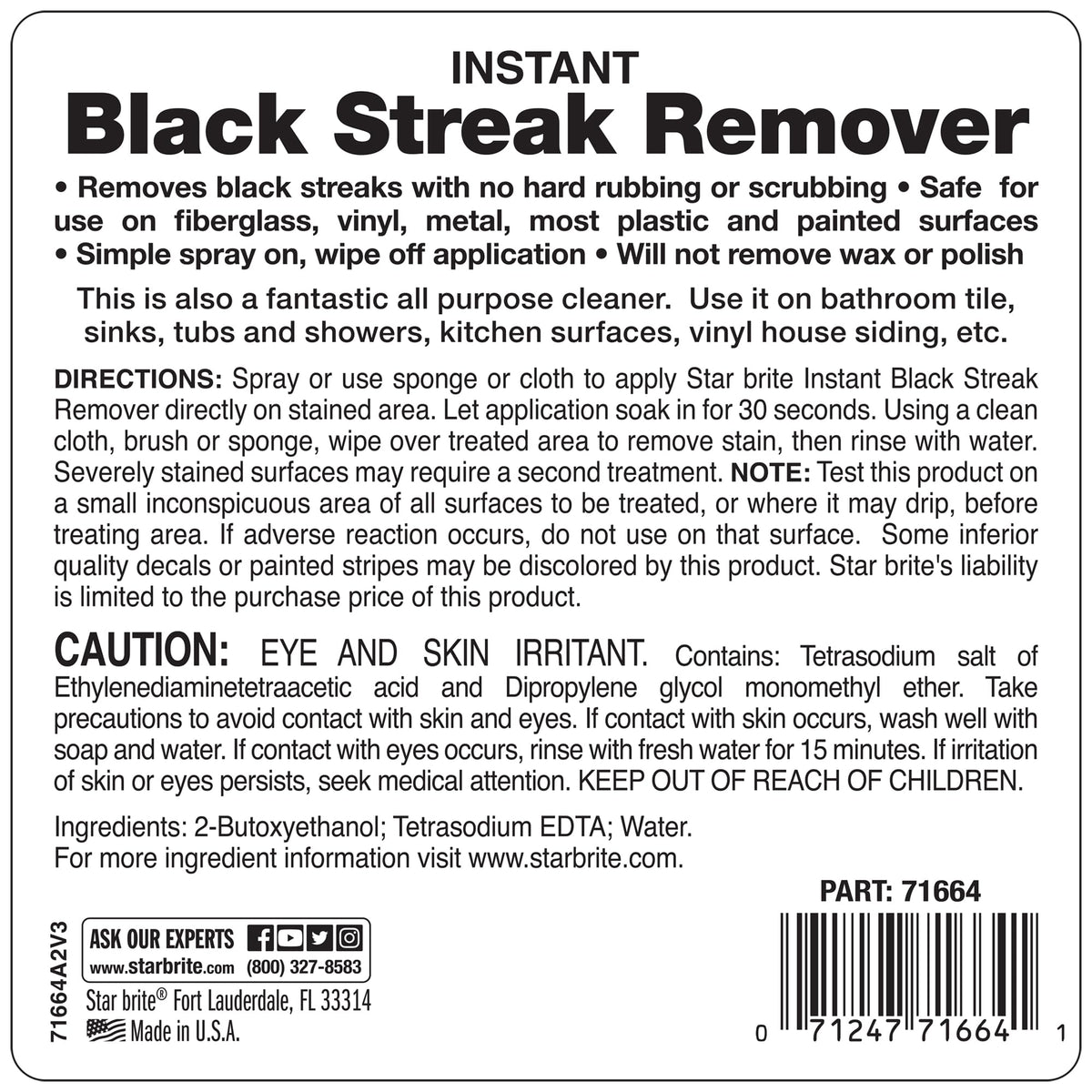 071664 Star brite Instant Black Streak Remover - 64 oz.