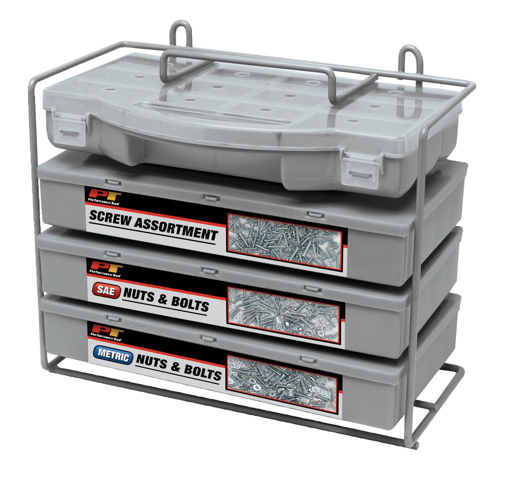 W5226 Performance Tool SEA/Metric Nut and Bolt Assortment with Case, 1,200 pieces