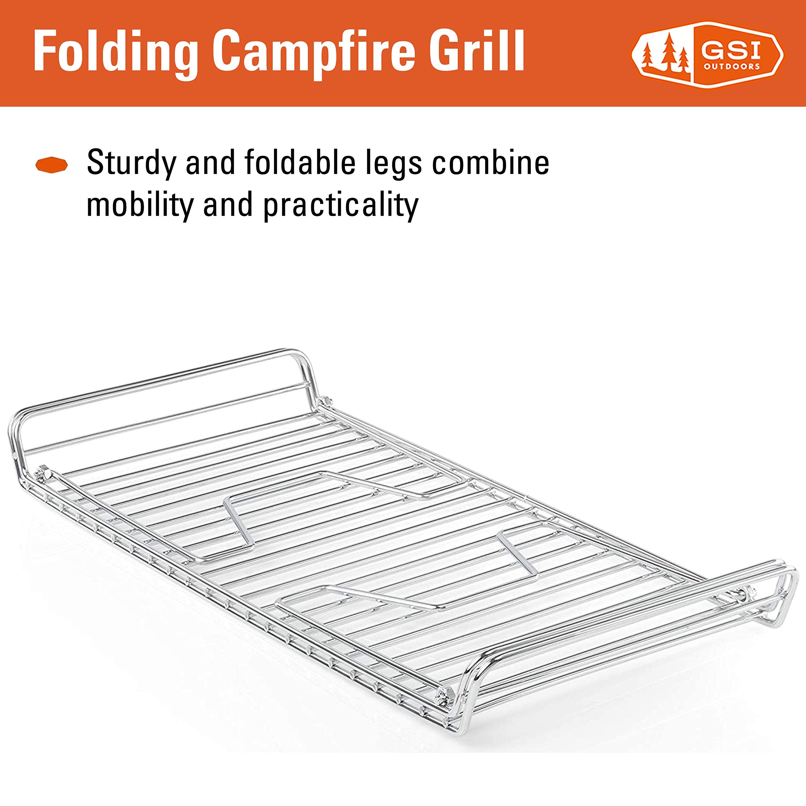 GSI Outdoors Campfire Portable Grill I Collapsible Backpacking & Camping Grill
