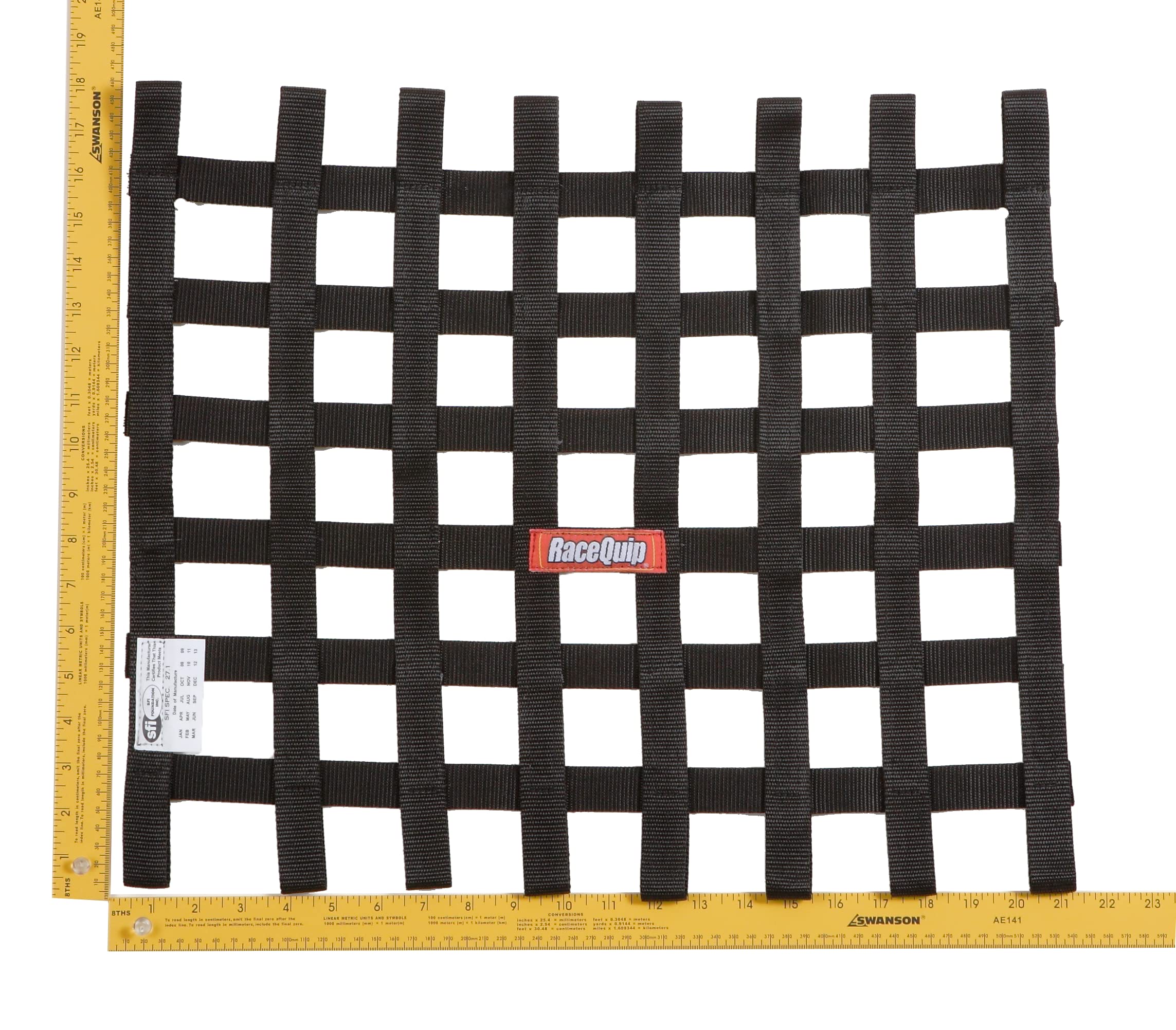 Window Net RaceQuip 726004RQP SFI 27.1 1 in Webbing 18 x 21 in Rectangle Black