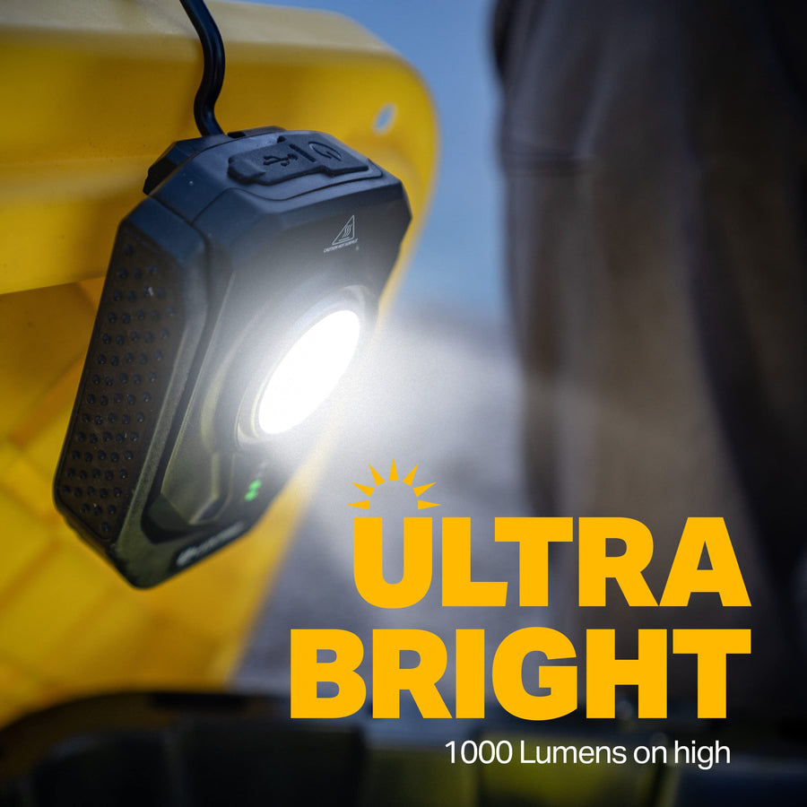 LP387 LUXPRO Rechargeable 1000 Lumen 360º Swivel LED Work Light with Magnet Base