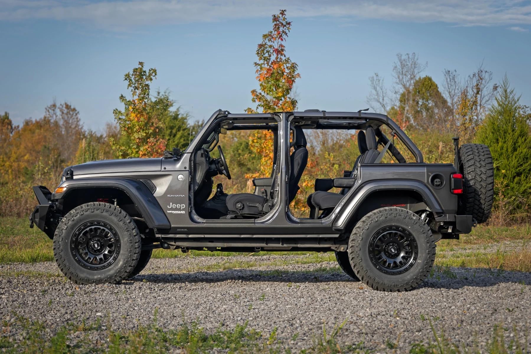 Rough Country Sill Plates Rocker for Jeep Wrangler Unlimited (2018-2025) - Trail Cladding Durable Side Protection, Scratch & Impact Resistant, Easy Install