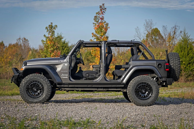 Rough Country Sill Plates Rocker for Jeep Wrangler Unlimited (2018-2025) - Trail Cladding Durable Side Protection, Scratch & Impact Resistant, Easy Install
